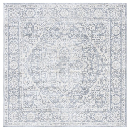 Safavieh 5 x 5 ft. Brentwood Power Loomed Square Area Rug Light Grey & Ivory BNT832F-5SQ